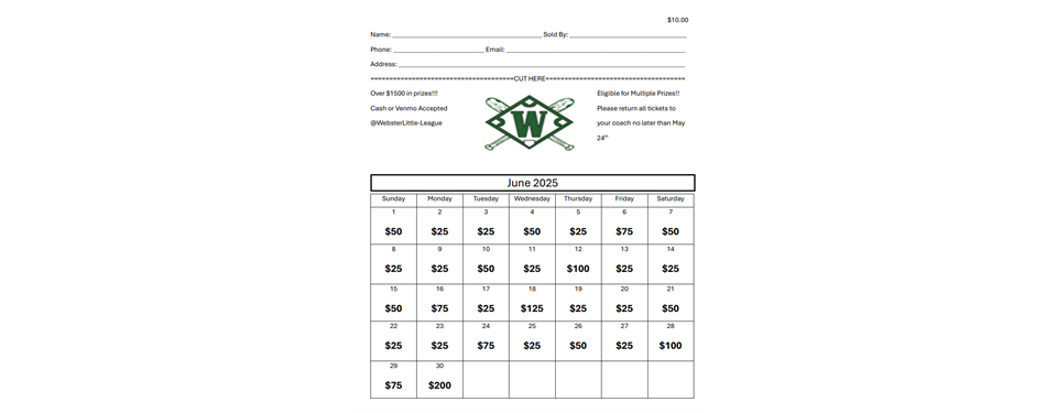 Raffles due by May 24th!